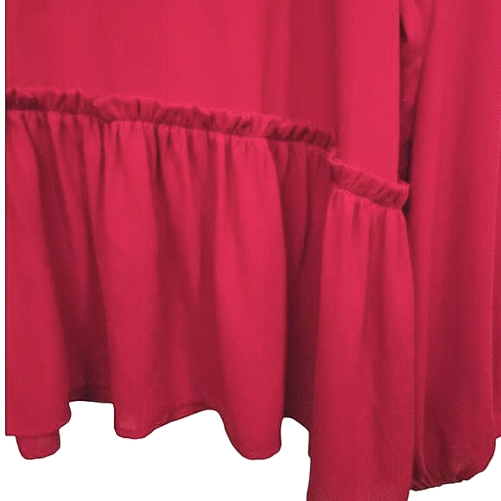 LOFT Red Ruffle Hem Blouse – Size L - Picture 8 of 9